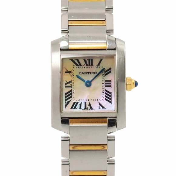 Cartier Tank Francaise SM W51027Q4 750 PG Quartz Pink Shell Dial 90260514 - Picture 1 of 7